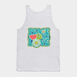 LOVE PEACE RETRO Style 60s 70s Color Blast Distressed Hippie T-Shirt Tank Top